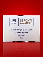 Forex Broker of the Year in Eastern Europe 2018 menurut Le Fonti Awards